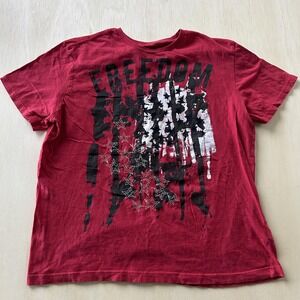 Vintage Y2K Express Shirt Mens XL Red Freedom USA Flag Patriotic Tee T-Shirt